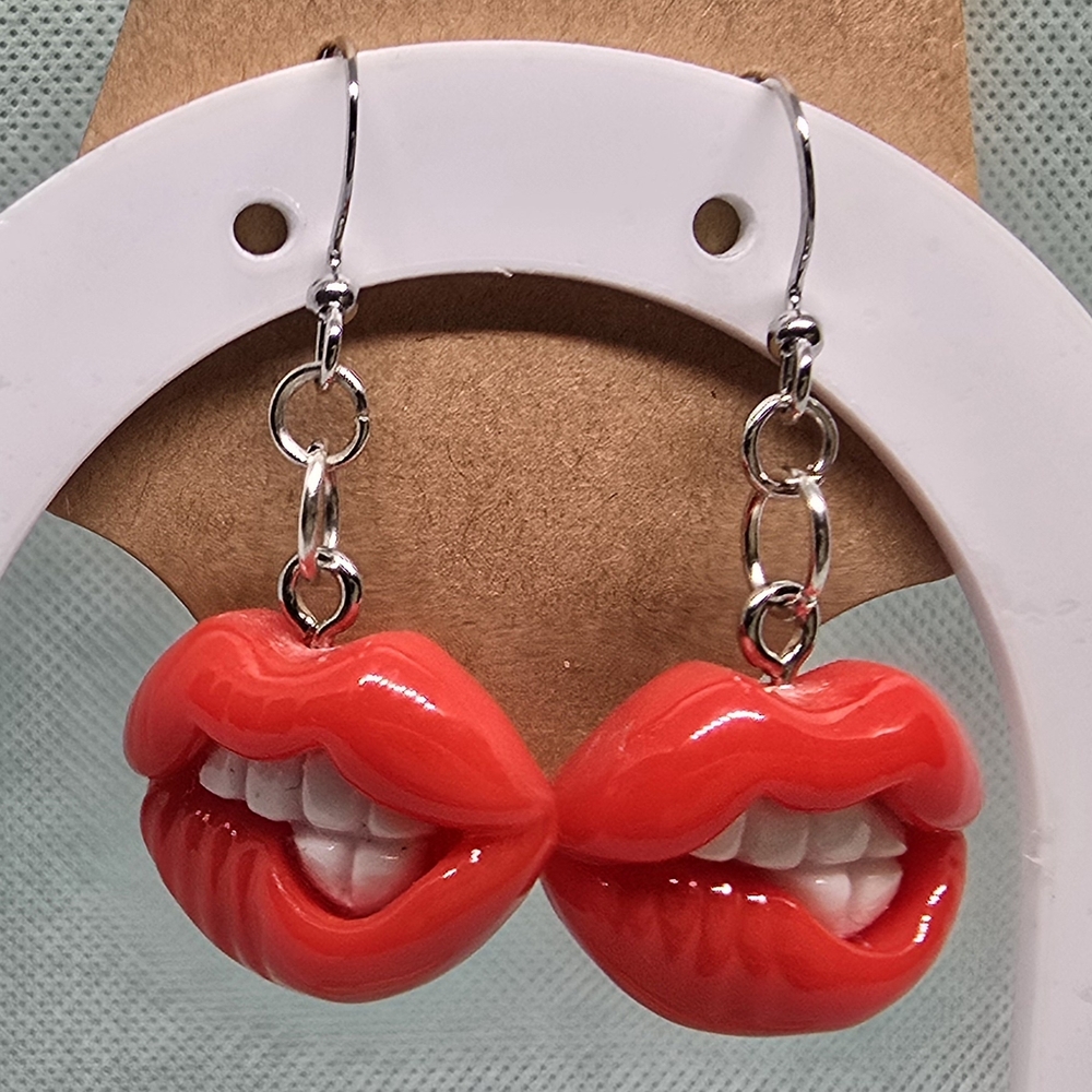 Red Lip Earrings